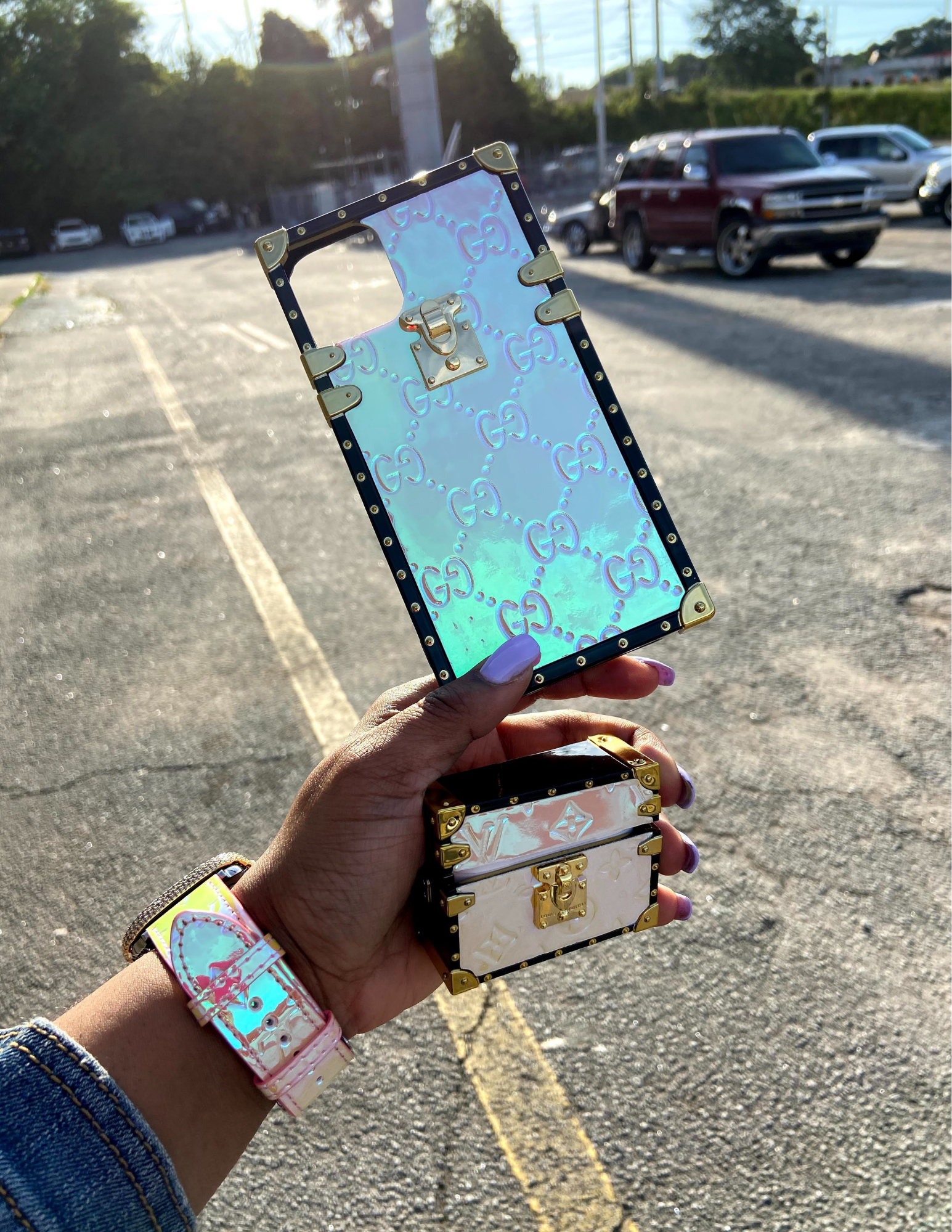 Matching phone case and accessories set